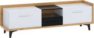 TV galdiņš Meblocross Box 09 2D1S, baltā/ozolkoka krāsā цена и информация | Тумбы под телевизор | 220.lv