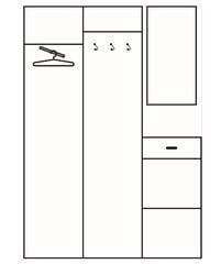 Комплект мебели для прихожей IV, коричневый/кремовый цена и информация | Комплекты в прихожую | 220.lv