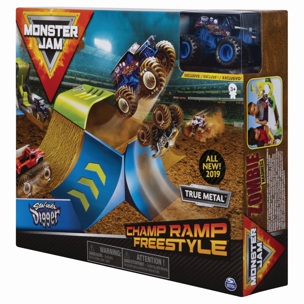 Trases konstrukcijas komplekts ar visurgājēju Monster Jam Basic Stunt 1:64, 6045029 цена и информация | Rotaļlietas zēniem | 220.lv