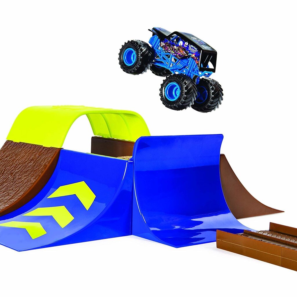 Trases konstrukcijas komplekts ar visurgājēju Monster Jam Basic Stunt 1:64, 6045029 cena un informācija | Rotaļlietas zēniem | 220.lv