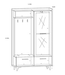 Skapis Meblocross Box 05 3D, gaiši brūns/balts cena un informācija | Priekšnama iekārtas | 220.lv