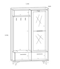 Шкаф Meblocross Box 05 3D, дуб/белый цена и информация | Комплекты в прихожую | 220.lv