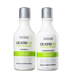 Bojātu matu atjaunošanas kopšanas komplekts Inoar CicatriFios Duo Kit: šampūns 250 ml + kondicionieris 250 ml cena un informācija | Šampūni | 220.lv