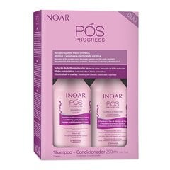 Komplekts pēc keratīna procedūras INOAR Pos Progress Duo Kit: šampūns 250 ml + kondicionieris 250 ml cena un informācija | Šampūni | 220.lv