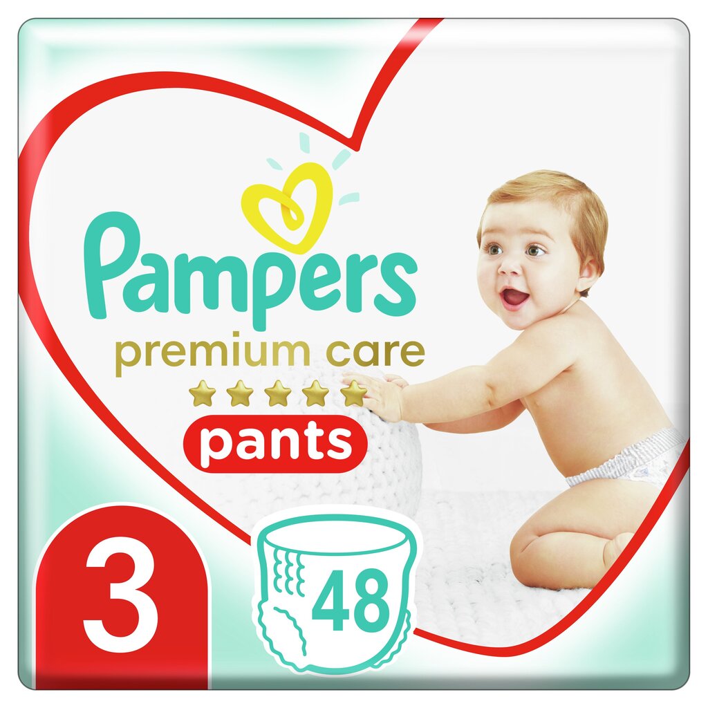Autiņbiksītes PAMPERS Premium Pants, Value Pack, 3. izmērs, 48 ​​gab. cena un informācija | Autiņbiksītes | 220.lv