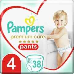 Подгузники-штанишки PAMPERS Premium Pants, Value Pack, 4 размер, 38 шт. цена и информация | Подгузники | 220.lv