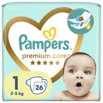 Подгузники PAMPERS Premium Care, Small Pack 1 размер, 26 шт. цена и информация | Подгузники | 220.lv