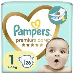 Подгузники PAMPERS Premium Care, Small Pack 1 размер, 26 шт. цена и информация | Pampers Для ухода за младенцем | 220.lv