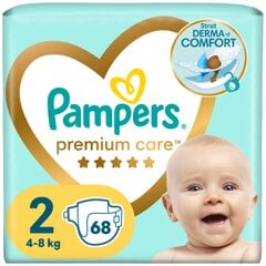 Подгузники PAMPERS Premium Care, Value Pack 2 размер 4-8 кг, 68 шт. цена и информация | Pampers Для ухода за младенцем | 220.lv