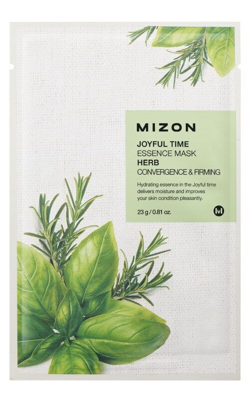 Loksnes sejas maska ar garšaugiem Mizon Joyful Time Essence Mask Herb 1gab. цена и информация | Sejas maskas, acu maskas | 220.lv