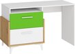 Rakstāmgalds Meblocross Hey 04, balts/zaļš цена и информация | Datorgaldi, rakstāmgaldi, biroja galdi | 220.lv