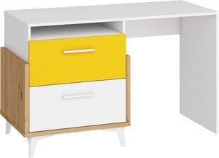 Письменный стол Meblocross Hey 04, белый/желтый цена и информация | Компьютерные, письменные столы | 220.lv