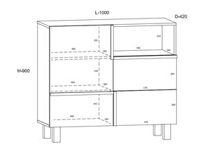 Kumode Meblocross Lars 01 1D2S, balta/gaiši brūna цена и информация | Комоды | 220.lv