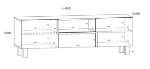 ТВ столик Meblocross Lars 09 2D1S, белый/коричневый цена и информация | Тумбы под телевизор | 220.lv