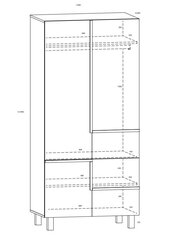 Skapis Meblocross Lars 10 4D, balts/brūns cena un informācija | Skapji | 220.lv