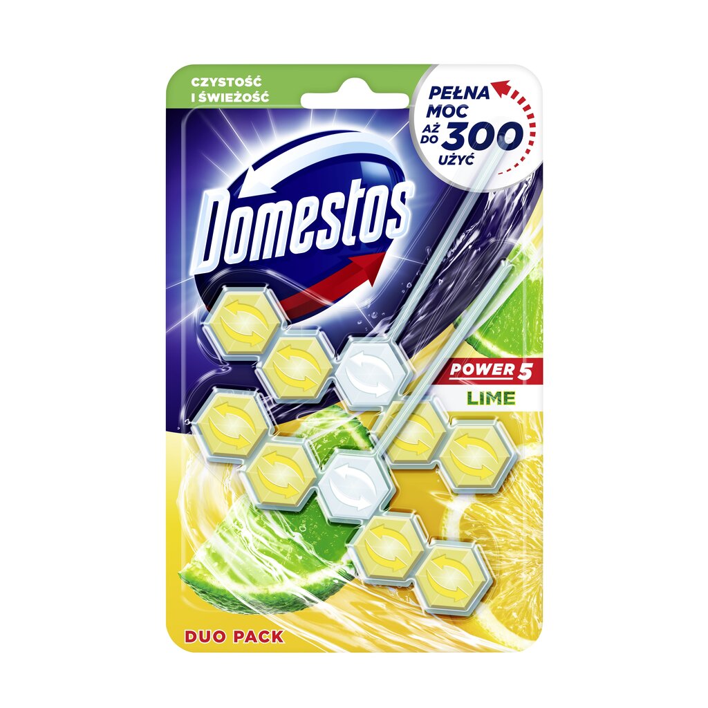 Domestos освежающий очиститель для унитаза Lime, 2x55г цена | 220.lv