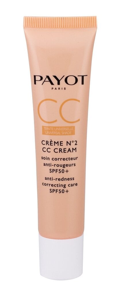 CC krēms apsārtušai ādai Payot Creme No2 CC Cream SPF50, 40 ml цена и информация | Sejas krēmi | 220.lv