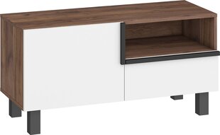 ТВ столик Meblocross Lars 08 1D1S, белый/темно-коричневый цена и информация | Тумбы под телевизор | 220.lv