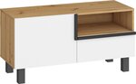 ТВ столик Meblocross Lars 08 1D1S, белого/дуба цвета