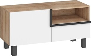 ТВ столик Meblocross Lars 08 1D1S, белого/светлого дуба цвета цена и информация | Тумбы под телевизор | 220.lv