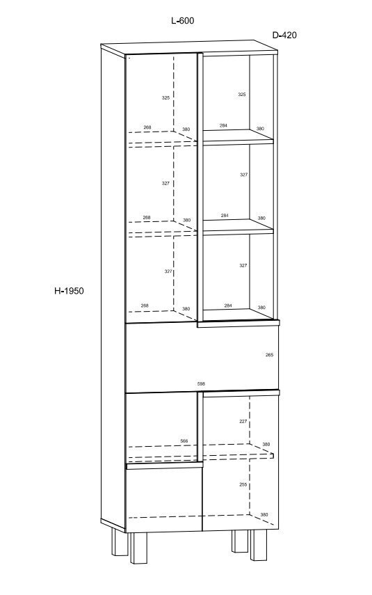 Plaukts Meblocross Lars 07 3D1, baltā/gaišā ozola krāsā цена и информация | Plaukti | 220.lv