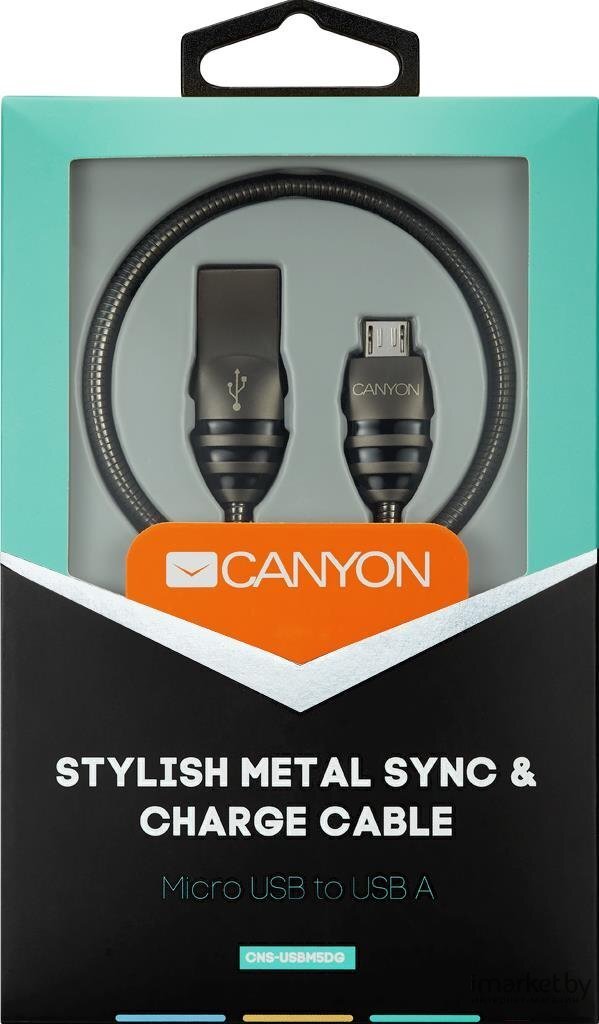 Canyon CNS-USBM5DG, Micro USB/USB-A, 1 m cena un informācija | Kabeļi un vadi | 220.lv