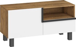 ТВ столик Meblocross Lars 08 1D1S, белого/дуба цвета цена и информация | Тумбы под телевизор | 220.lv