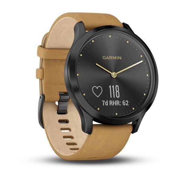 Garmin vívomove® HR Premium Onyx Black/Tan Suede cena un informācija | Viedpulksteņi (smartwatch) | 220.lv