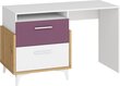 Rakstāmgalds Meblocross Hey 04, balta/violeta cena un informācija | Datorgaldi, rakstāmgaldi, biroja galdi | 220.lv