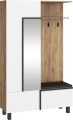 Шкаф Meblocross Lars 06 3D, белый/светло-коричневый цена и информация | Комплекты в прихожую | 220.lv