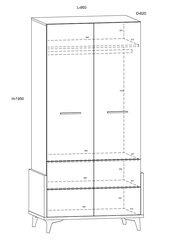 Skapis Meblocross Hey 20, balts/zaļš цена и информация | Детские шкафы | 220.lv