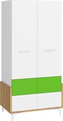 Шкаф Meblocross Hey 20, белый/зеленый цена и информация | Детские шкафы | 220.lv