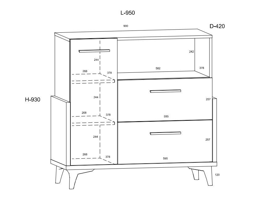 Kumode Meblocross Hey 07, balta/zaļa цена и информация | Bērnu kumodes | 220.lv