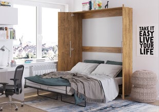 Откидная кровать Meblocross Teddy 160, 160x200 см, коричневая цена и информация | Кровати | 220.lv