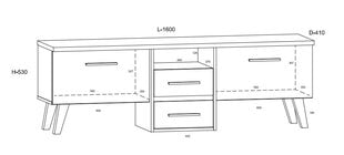 TV galdiņš Meblocross Nordis 2D2S, ozola/baltas krāsas цена и информация | Тумбы под телевизор | 220.lv