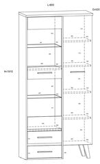 Витрина Meblocross Nordis 1D2S, дуб/белый цвет цена и информация | Витрины, серванты | 220.lv