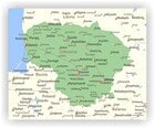 Korķa materiāla attēls - Lietuvas karte [Korķa materiāla karte], 70x50 cm.