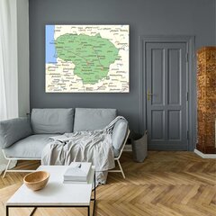 Korķa materiāla attēls - Lietuvas karte [Korķa materiāla karte], 150x100 cm. cena un informācija | Gleznas | 220.lv