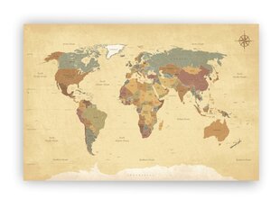Korķa materiāla attēls - Senā karte [Korķa materiāla karte], 100x70 cm. cena un informācija | Gleznas | 220.lv