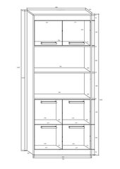 Plaukts Meblocross Maximus W6D, ozola/baltas krāsas цена и информация | Полки | 220.lv