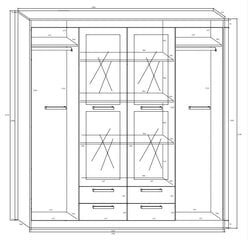 Шкаф Meblocross Maximus 4D4S, темно-дубового/белого цвета цена и информация | Шкафы | 220.lv