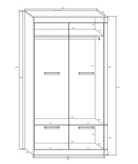 Шкаф Meblocross Maximus 4D, дубового/белого цвета цена и информация | Шкафы | 220.lv