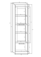 Витрина Meblocross Maximus 1D, темно-дубового/белого цвета цена и информация | Витрины, серванты | 220.lv