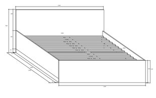 Кровать Meblocross Maximus 160, 160x200, темно-дубового/белого цвета цена и информация | Кровати | 220.lv