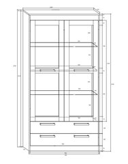 Vitrīna Meblocross Maximus 2S, tumša ozola/baltas krāsas цена и информация | Витрины, серванты | 220.lv