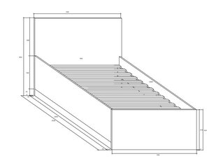 Кровать Meblocross Maximus 90, 90x200, темно-дубового/белого цвета цена и информация | Кровати | 220.lv