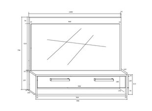 Spogulis Meblocross Maximus 1D, ozolkoka krāsā цена и информация | Зеркала | 220.lv