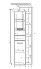 Vitrīna Meblocross Rio P1D2S, tumša ozola/baltas krāsas цена и информация | Витрины, серванты | 220.lv