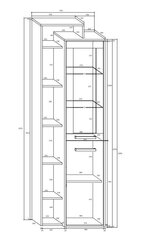 Vitrīna Meblocross Rio L1D, ozola/baltas krāsas цена и информация | Витрины, серванты | 220.lv