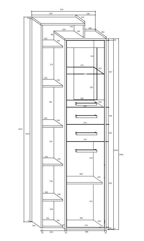 Vitrīna Meblocross Rio L1D2S, ozola/baltas krāsas цена и информация | Vitrīnas, bufetes | 220.lv